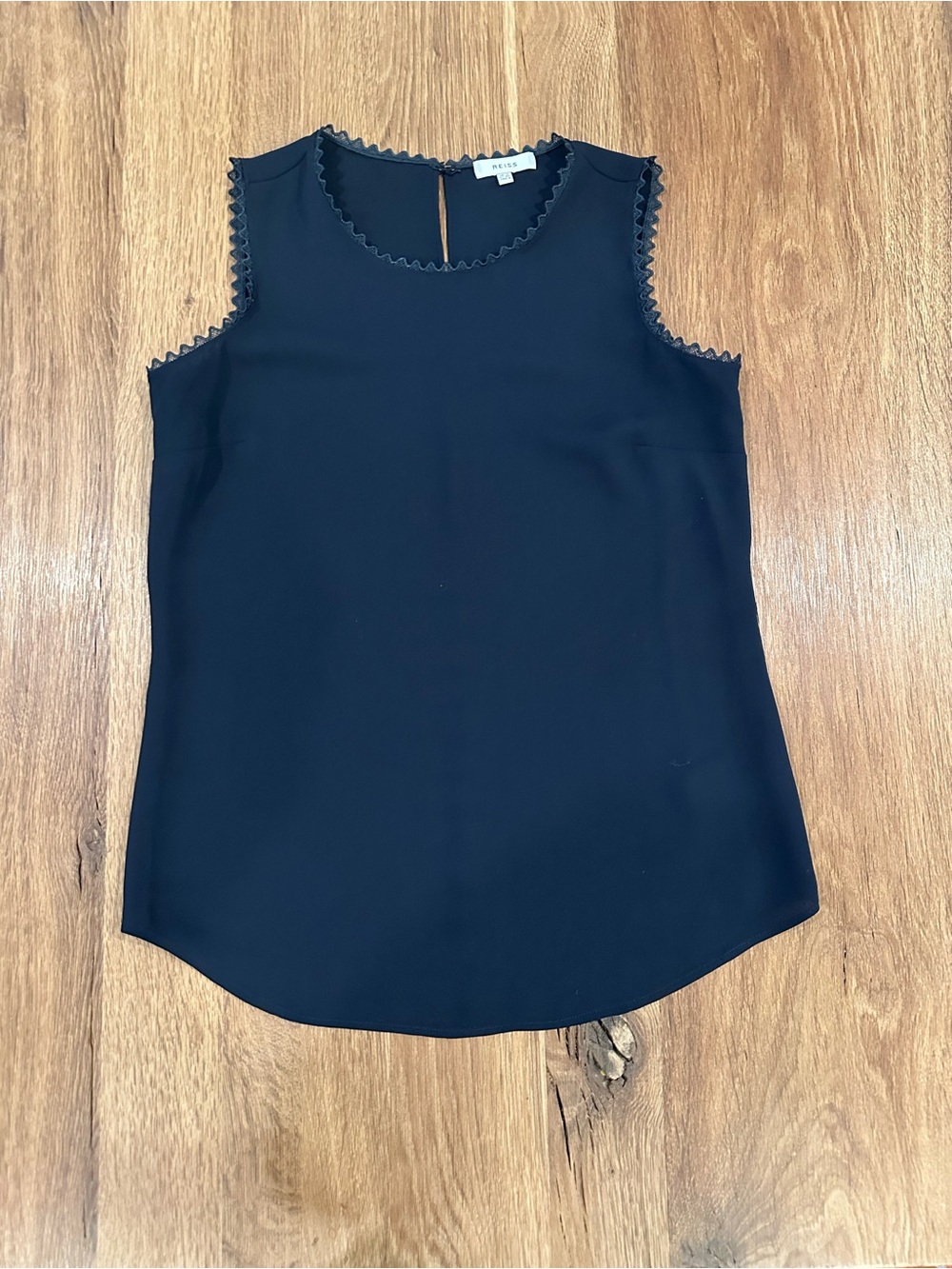 Reiss sleeveless blouse in navy blue